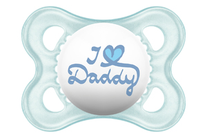 Smoczek uspokajający 2-6 m-cy love Daddy niebieski Mam Baby