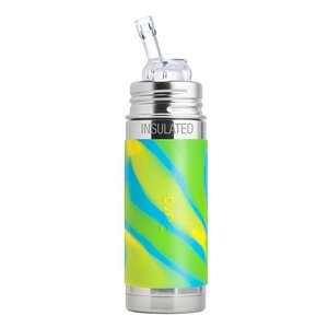Termobutelka ze słomką 260ml niebieska swirl PURA