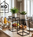 Metalowy kwietnik stojak na kwiatek loftowy kwietnik czarny TOWER 40 cm