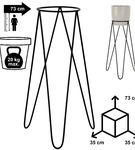 Stojak Metalowy kwietnik stojący czarny MALMO 73 cm