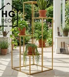 Kwietnik metalowy stojący na cztery doniczki  złoty PREMIUM92 cm