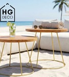 Nowoczesna złota noga do stolika kawowego solidny metalowy stelaż okrągły RING 50 cm