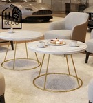 Nowoczesna złota noga do stolika kawowego solidny metalowy stelaż RING 40 cm