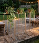 Metalowy kwietnik stojak na kwiatek nowoczesny kwietnik złoty TOWER 100 cm