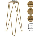 Zestaw: metalowy stojak na doniczkę MALMO 73 cm złoty + ceramiczna osłonka HGDECO