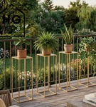 Metalowy kwietnik stojak na kwiatek nowoczesny kwietnik złoty TOWER 70 cm