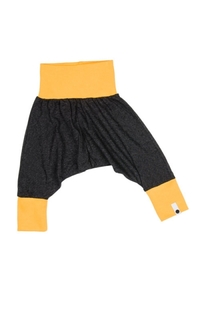 Spodnie rosną razem z dzieckiem od 0-12 m-cy grafit/żółty Lamama