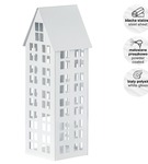 Lampion metalowy domek biały 47 cm dekoracja wnętrz i ogrodu HGDECO