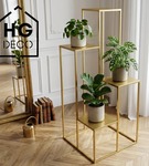 Kwietnik metalowy stojący na cztery doniczki  złoty PREMIUM92 cm