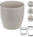 Zestaw: metalowy stojak na doniczkę MALMO 43 cm złoty + ceramiczna osłonka HGDECO