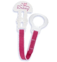 MAM BABY Klips do smoczka love Daddy różowy