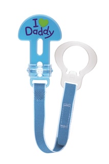 Klips do smoczka I love Daddy niebieski Mam Baby