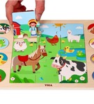Puzzle układanka 2w1 farma odszukaj cień Viga