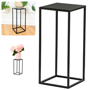 Kwietnik stojący metalowy czarny loftowy stojak na kwiaty pojedynczy 45cm
