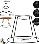 Noga loftowa stolika kawowego stelaż do stolika kawowego metalowa noga RING 40 cm