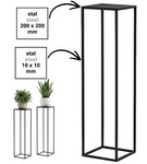 Kwietnik stojący metalowy czarny loftowy stojak na kwiaty pojedynczy 75cm