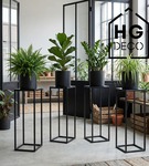 Kwietnik stojący metalowy czarny loftowy stojak na kwiaty pojedynczy 75cm