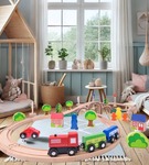 Kolejka drewniana ósemka z mostem Woody