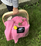 Kocyk bawełniany dla dziecka tkany różowy Lemonii