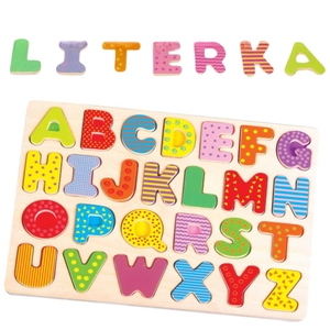 Puzzle drewniane układanka alfabet - duże litery Lelin