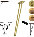 Hairpin noga metalowa dwunoga do stolika kawowego do ławy złota DP50 cm