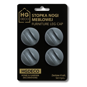 Podkładka ochronna szara 4 szt. z tworzywa pod nogi meblowe hairpin HGDECO