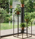 Kwietnik metalowy stojący na cztery doniczki CASCADE Premium czarny 92 cm