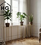 Metalowy kwietnik stojak na kwiatek nowoczesny kwietnik złoty TOWER 70 cm