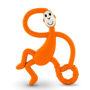 Tańczący gryzak ze szczoteczką pomarańczowy Matchstick Monkey