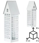 Lampion metalowy domek biały XXL 80 cm dekoracja wnętrz i ogrodu HGDECO