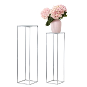 Kwietnik stojak na kwiatki PREMIUM HG DECO srebrny 20/75 cm
