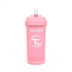Kubek niekapek ze słomką 360ml różowy TWISTSHAKE