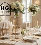 Metalowy kwietnik stojak na kwiatek nowoczesny kwietnik złoty TOWER 70 cm