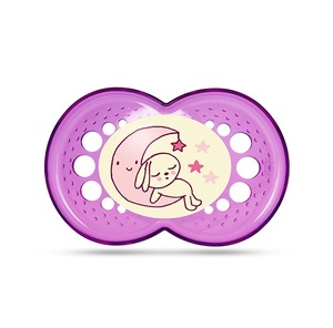 Smoczek świecący Night od 6 m-ca fioletowy z księżycem Mam Baby