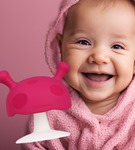 Gryzak silikonowy grzybek mushroom dark pink Mombella