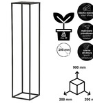 Kwietnik stojący metalowy czarny loftowy stojak na kwiaty pojedynczy 90cm