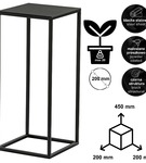 Kwietnik stojący metalowy czarny loftowy stojak na kwiaty pojedynczy 45cm