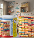 Klocki drewniane Planks 200 szt w wiaderku Woody