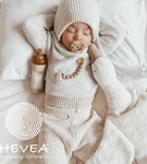 Smoczek okrągły 3-36m zestaw 2 sztuk Sand & Tan Beige Hevea Planet