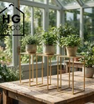 Metalowy kwietnik stojak na kwiatek nowoczesny kwietnik złoty TOWER 40 cm