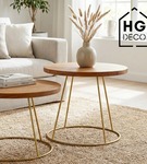 Nowoczesna złota noga do stolika kawowego solidny metalowy stelaż okrągły RING 50 cm