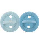 Smoczek okrągły 3-36m kauczukowy Sky Blue & Denim BUMIBÉBÉ Hevea