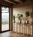 Metalowy kwietnik stojak na kwiatek loftowy kwietnik czarny TOWER 70 cm