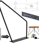 Noga meblowa metalowa noga do stolika kawowego FIN 40 cm czarna Zestaw 3 szt. 