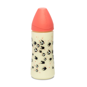 Butelka 360 ml 4+ jaskółki różowa Suavinex
