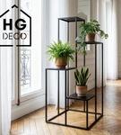 Kwietnik metalowy stojący na cztery doniczki CASCADE Premium czarny 92 cm