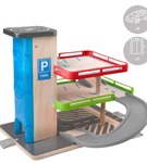 Drewniany parking z windą i akcesoriami Woody