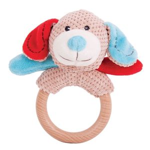 Gryzak ekologiczny z grzechotką Piesek Bruno BIGJIGS TOYS