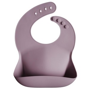Śliniak silikonowy z kieszonką Pale Mauve Mushie