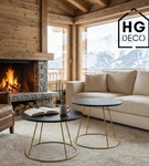 Nowoczesna złota noga do stolika kawowego solidny metalowy stelaż okrągły RING 50 cm